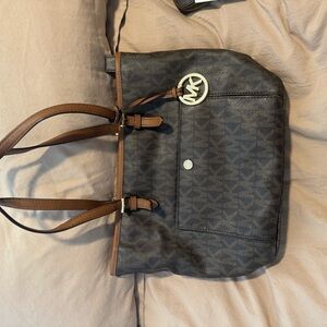 Michael Kors Brown Signature Tote and Wallet